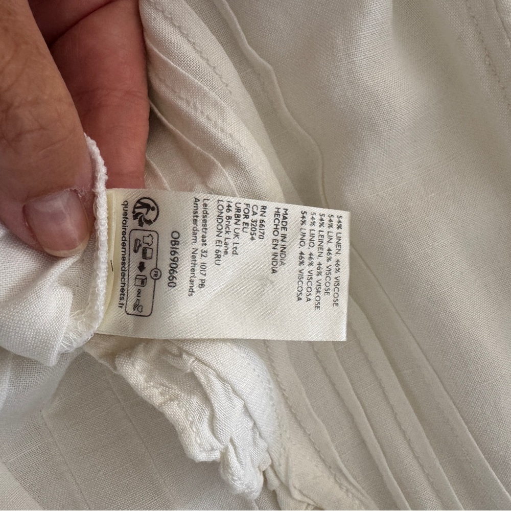 Anthropologie Cream Ruffled V-Neck maxi dress/ coverup - Picture 6 of 6